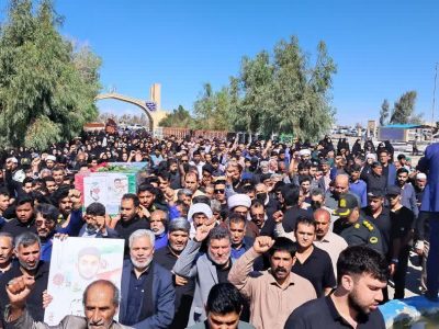 تشییع پیکر مطهر شهید محمدرضا آرام در نیمروز