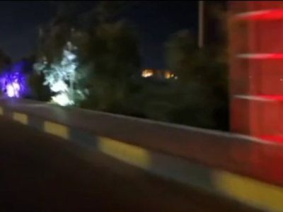 نصب  لامپ‌های رنگی دفنی زیر درختی  در نیمروز